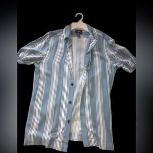 Size XS H&M Blue Striped Button-Up Shirt NWOT